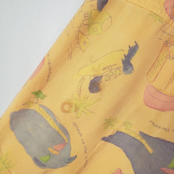 Fresh Produce Tencel 2pc Set Outfit Button Front Top Capris S Light Orange - Picture 11 of 14